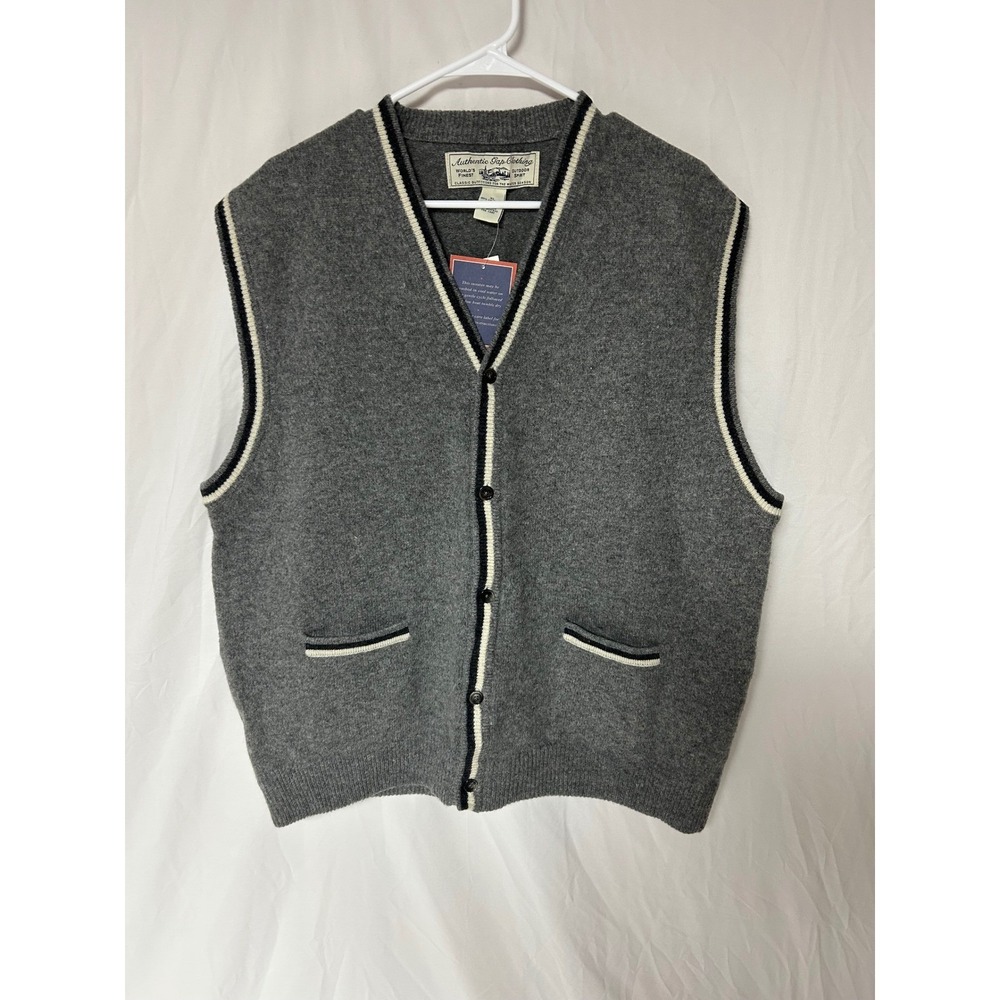 Gap Vintage Mens XL Washable Lambswool Cardigan Sweater Vest Grey Button Up NWT